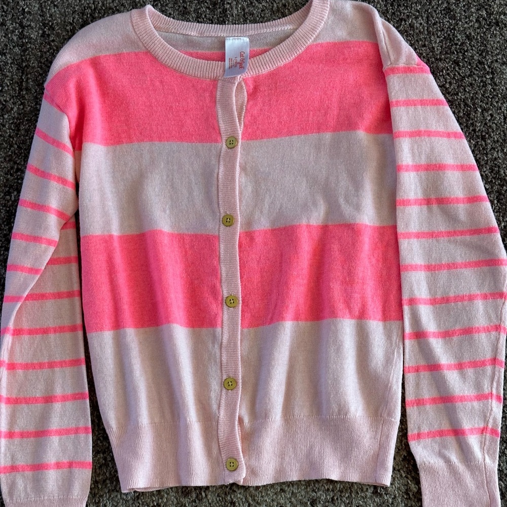 Cat And Jack Girls Long Sleeve Button-Up Cardigan Sweater